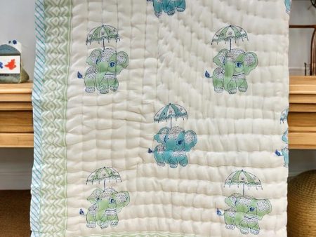 Printed Non-Toxic Cotton Handblock Kids Blanket | 40 x 60 inches Hot on Sale