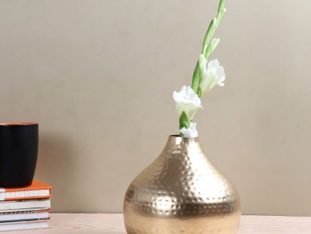 Unique Golden Hammered Flower Vase | 5 x 8 inches Discount