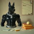 Egyptian Warrior Black Dog Statue Decor | 6 x 3 x 7 inches Sale