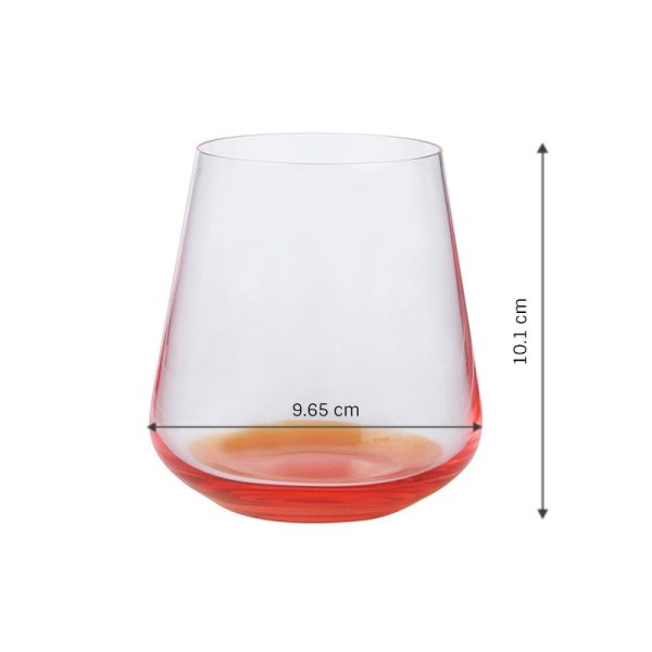 Bohemia Siesta Orange Whiskey Glass Clear Lead Free Crystal Glassware | Set of 6 | 4 x 4 inches | 400ml on Sale