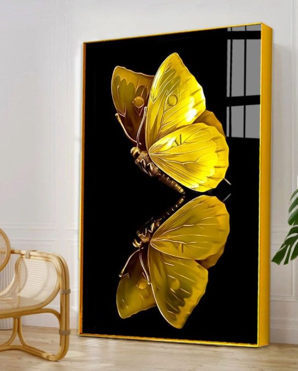 Beautiful Golden Butterfly Canvas Wall Painting Online