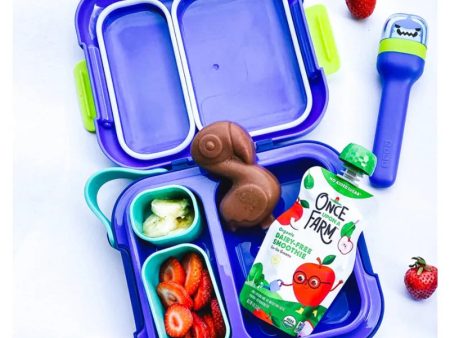 Zoku Neat Bento Jr. Kids Lunch Box with Attached Tray and 2 Containers | Blue | 9 x 2 x 8 inches Online