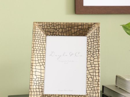 Aria Croc Textured Gold Iron Photo Frame Supply