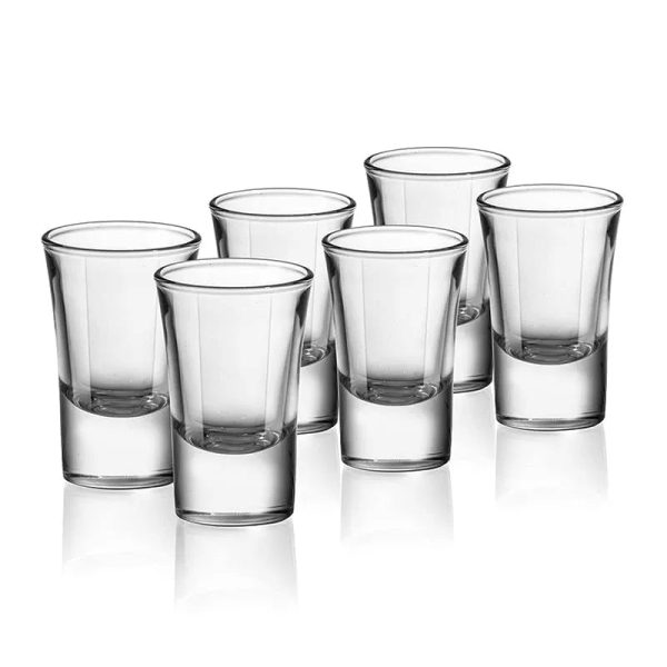 Cheerio Shot Glasses Clear Crystal Glassware | Set of 6 | 2 x 3 inches | 35ml Online