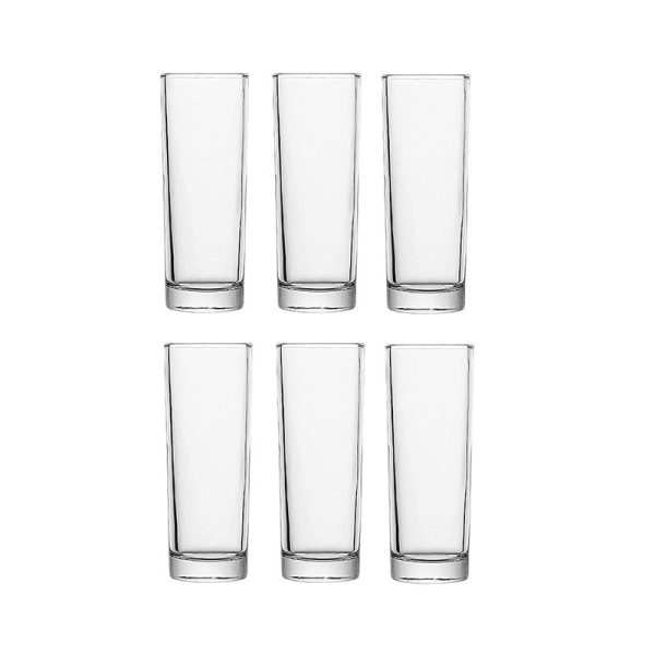 Tom Collins Water and Juice Glass Combo Clear Crystal Tableware | Set of 6 | 3 x 4 inches | 330ml For Discount