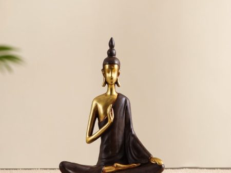 Golden Resin Serene Buddha Figurine | 3 x 6 x 7 inches Cheap