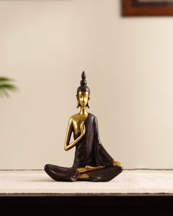 Golden Resin Serene Buddha Figurine | 3 x 6 x 7 inches Cheap