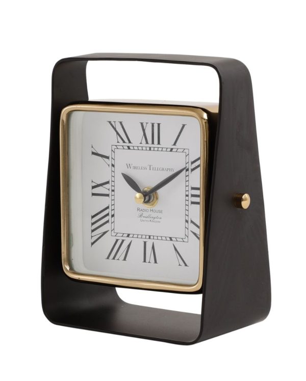 Vista Sleek Aluminium Black Table Clock | 5 x 3 x 7 inches For Cheap