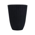 Stylish Charcoal Planter With Ribbed Texture Without Plant | 12 x 14 inches Fashion