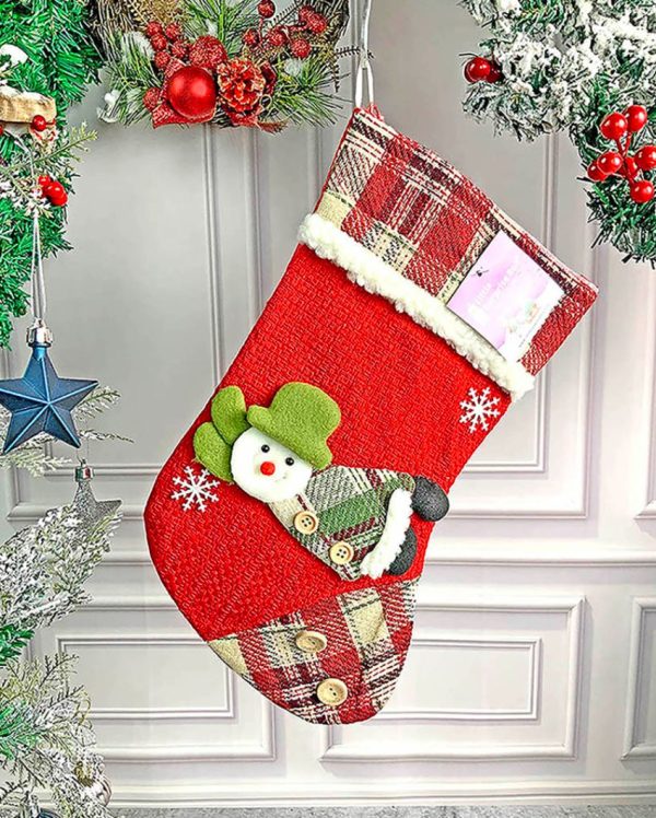 3D Christmas Stockings For Gifts & Decor | Set of 3 | 9 x 13 inches Fashion