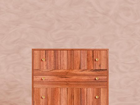 Large Brown Slat Multiple Drawer Dresser Online now