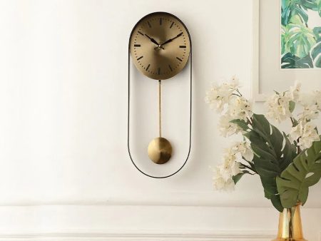 Noir Pendulum Wall Clock With Black Frame on Sale