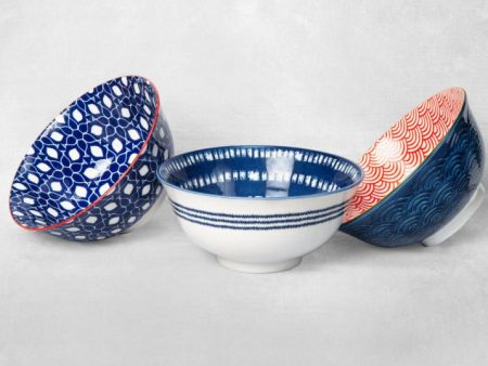 Greek Style Ceramic Bowls Set | Set of 3 | 6 x 3 inches Online now