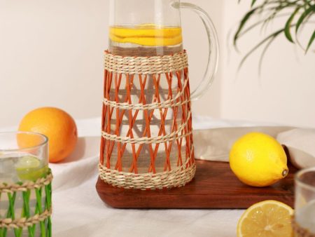 Vibrant Clear Lemonade Rattan Wrap Jug | 4 x 10 inches Supply