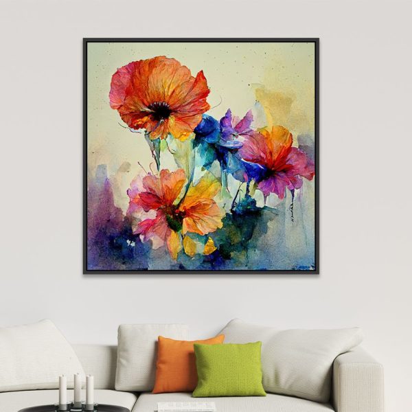 Abstract Flower-Inspired Canvas Wall Painting Discount