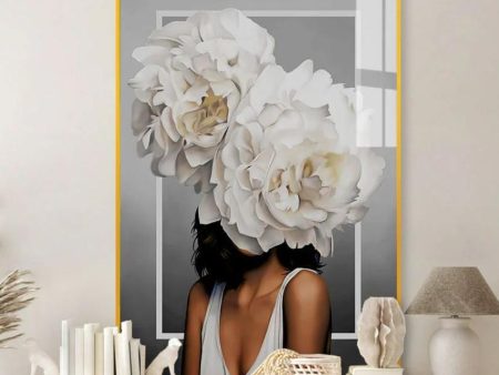 Artistic Girl Head Flowers Canvas Wall Painting Online