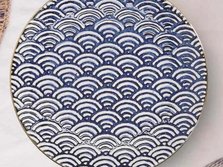 Satori Porcelain Seigaiha Wave Side Plate | 8.6 inches Discount