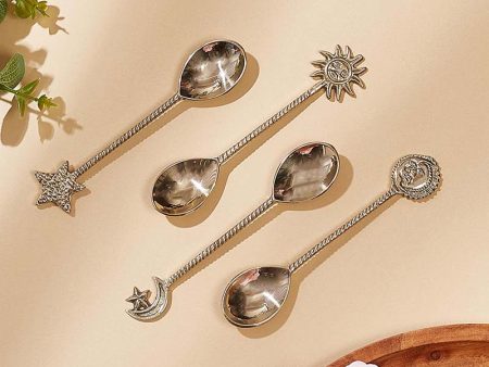 Celestial Gold Dessert Spoons |5.5 inches | Set Of 4 Sale