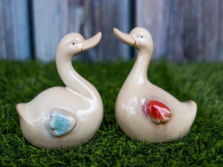 Duck Couple Miniature Figurine | 4 x 3 x 5 inches Online now