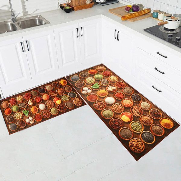 Flavours of India Nylon Kitchen Floor Mats | Set of 2 Discount