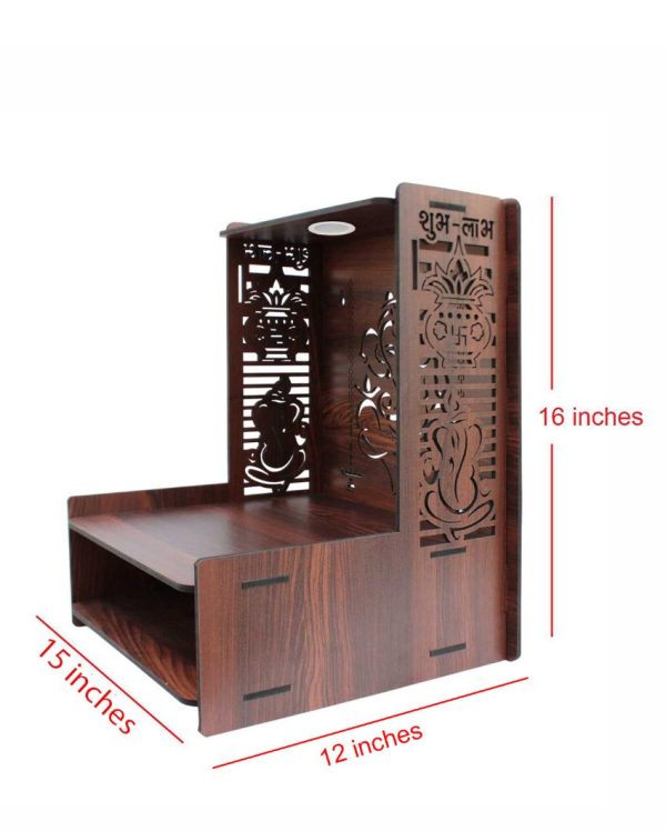 Divine Ganesha Printed Mandir Shelf For Home | 15 x 12 x 16 inches Online