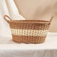 Large Brown & White Rattan Design Plastic Picnic Basket For Cheap