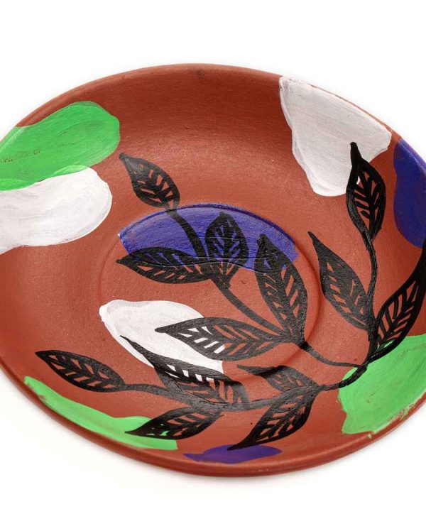 Timeless Brown Terracotta Handpainted Cup and Saucer Combo | Pack of 2 Hot on Sale