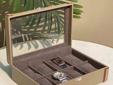 Naples Taupe Watch Box | 8 Slots For Cheap