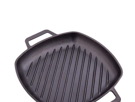 Square Cast Iron Grill Pan | Safe For All Cooktops | 13 x 10 inches Online Sale