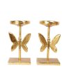 Elegant Golden Butterfly Design Candle Stand | Set of 2 | 3 x 8 inches Hot on Sale