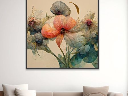 Bold Pink Floral Canvas Wall Painting Online