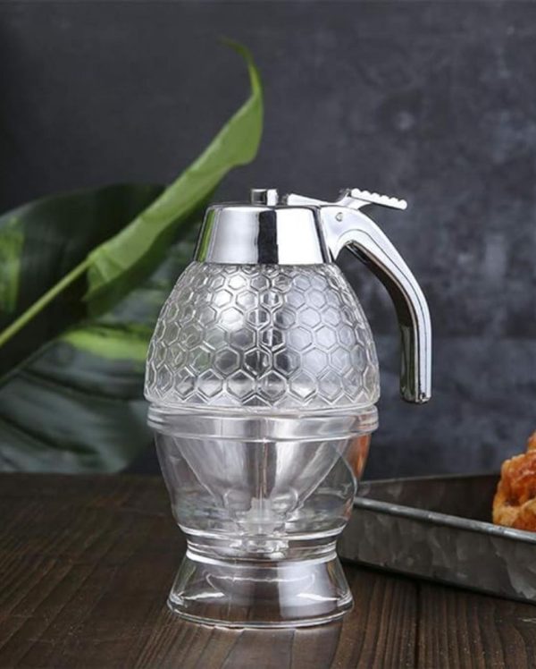 Elegant Clear Honeycomb Design Syrup Dispenser | 8 x 6 x 4 inches Sale