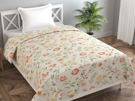 Green & Brown Forest Flower Printed Kids Comfy Quilts Cover With Zipper Online Sale