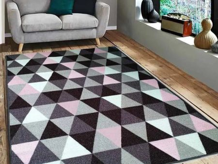 Geometric Triangles Anti-Slip Nylon Area Rug | 3 x 5 ft Sale