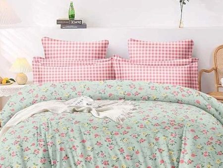 Green Roses Printed Kids Comfy Quilts Cover With Zipper Hot on Sale