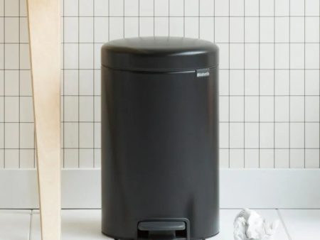 Brabantia Newicon Black Pedal Bin Plastic Bucket | 14 x 10 x 16 inches | 2 Liter For Discount