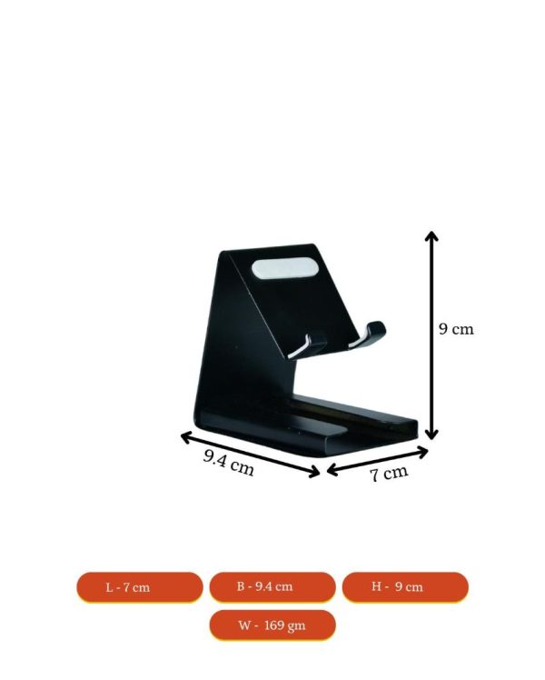 Black Padded Metal Phone Stand With Card Holder | Set of 2 Hot on Sale