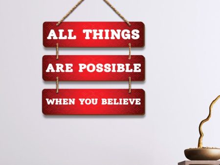 Believe & Achieve Mdf Wooden Wall Hanging | 12 x 14 inches For Cheap