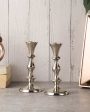 Elegant Aluminium Centerpiece Candle Stands | Set of 2 | 3 x 6 inches For Discount