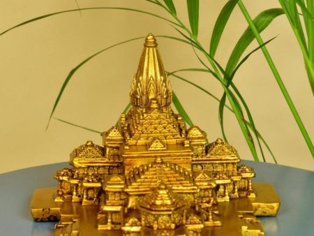 Resin Ram Mandir Tabletop Showpiece | 9 x 7 x 4 inches For Discount