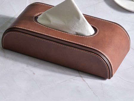 Stylish Curve Two Tone Faux Leather Tissue Box | 10 x 5 x 3 inches Fashion