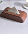 Stylish Curve Two Tone Faux Leather Tissue Box | 10 x 5 x 3 inches Fashion