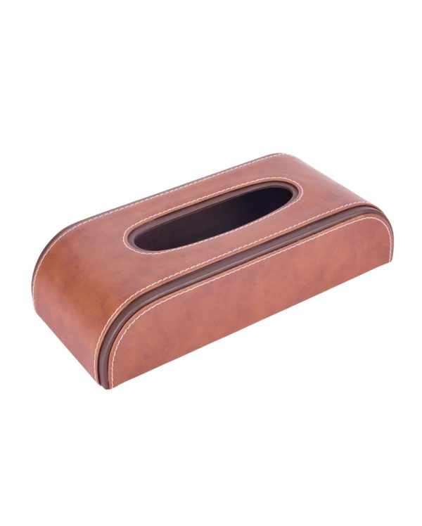 Stylish Curve Two Tone Faux Leather Tissue Box | 10 x 5 x 3 inches Fashion