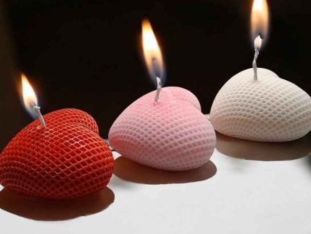 Sweet Multicolor Trio of Love Heart Candles | Set of 3 | 3 x 2 inches Online