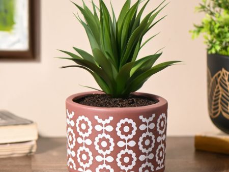 Brown Block Printed Handcrafted Terracotta Planter | 4 x 4 inches | Plant Not Included Hot on Sale