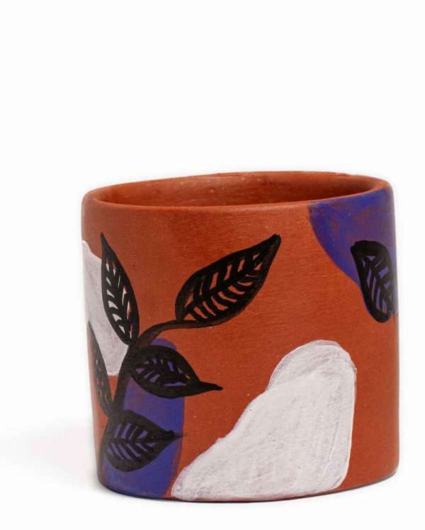 Timeless Brown Terracotta Handpainted Cup and Saucer Combo | Pack of 2 Hot on Sale