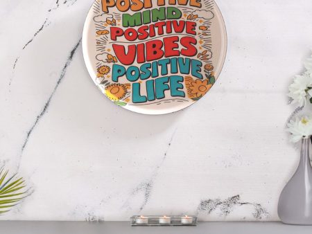 Beautiful Multicolor Design Positive Vibes Quote Wall Plate | 10 inches Hot on Sale