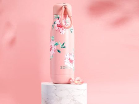 Zoku Rose Petal Pink Stainless Steel Vaccum Insulated Water Bottle | 3 x 3 x 11 inches For Discount