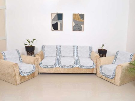 Graceful Floral Vine Velvet Sofa Cover for Five Seater | Pack of 6 Sale