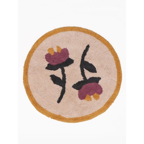 Charming Multicolor Two Flower Design Tufted Rug | 2 Feet on Sale